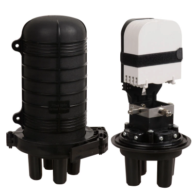 Ip68 12 to 48 core FTTH dome Vertical heat shrink seal mini closure fiber optic for connection 1 inlet 3 outlet 