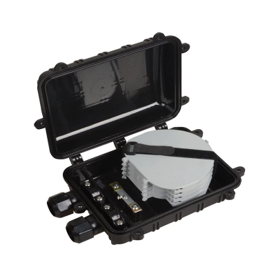 Factory outlet High quality FTTH 12 24 36 48 Core 1 inlet 1 outlet Horizontal Fiber Optical Splice Closure 