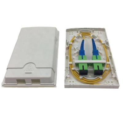 2 Core FTTH Mini Fiber Optic Termination Box wall mounted Fiber Optic Splitter Box With SC Splitter MIni Fiber Optic Equipment 